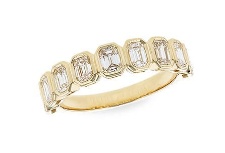 Emerald Cut Diamond Bezel Band - 14k yellow gold 1.35cttw diamonds
